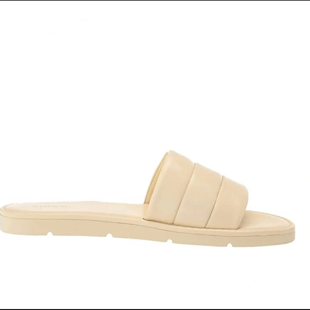 NIB Vince Olina Leather slide sandals in light yellow- W9